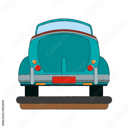 Vintage car backview icon vector illustration graphic design