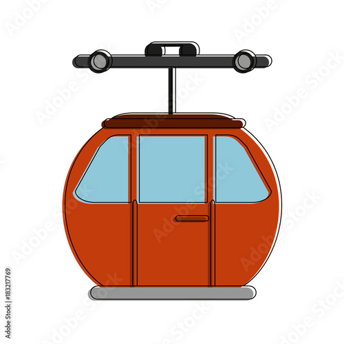 Cableway mountain transport icon vector illustration graphic design