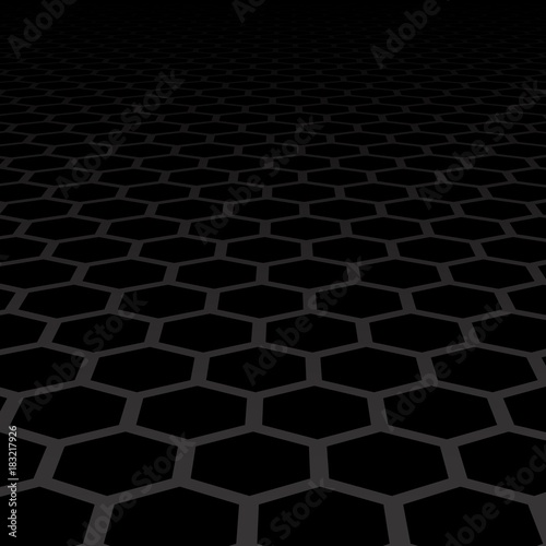 black background with hexagonal shapes