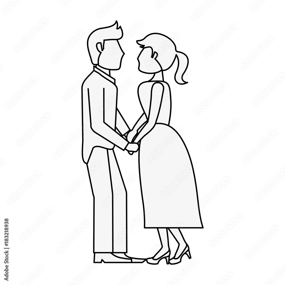 Bride and fiance cartoon icon vector illustration graphic design Bride and fiance cartoon icon vector illustration graphic design