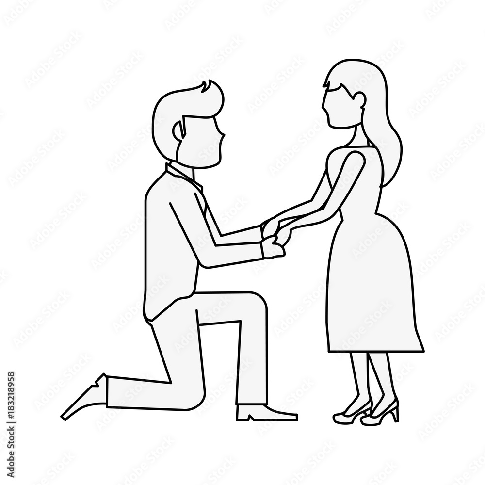Bride and fiance cartoon icon vector illustration graphic design