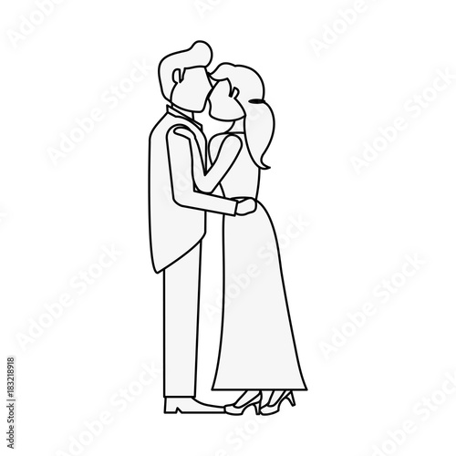 Bride and fiance cartoon icon vector illustration graphic design