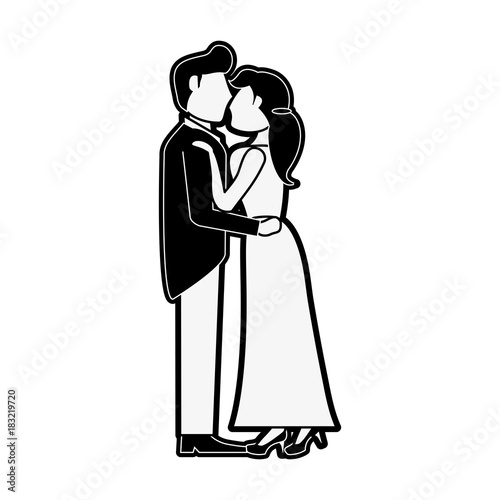 Bride and fiance cartoon icon vector illustration graphic design