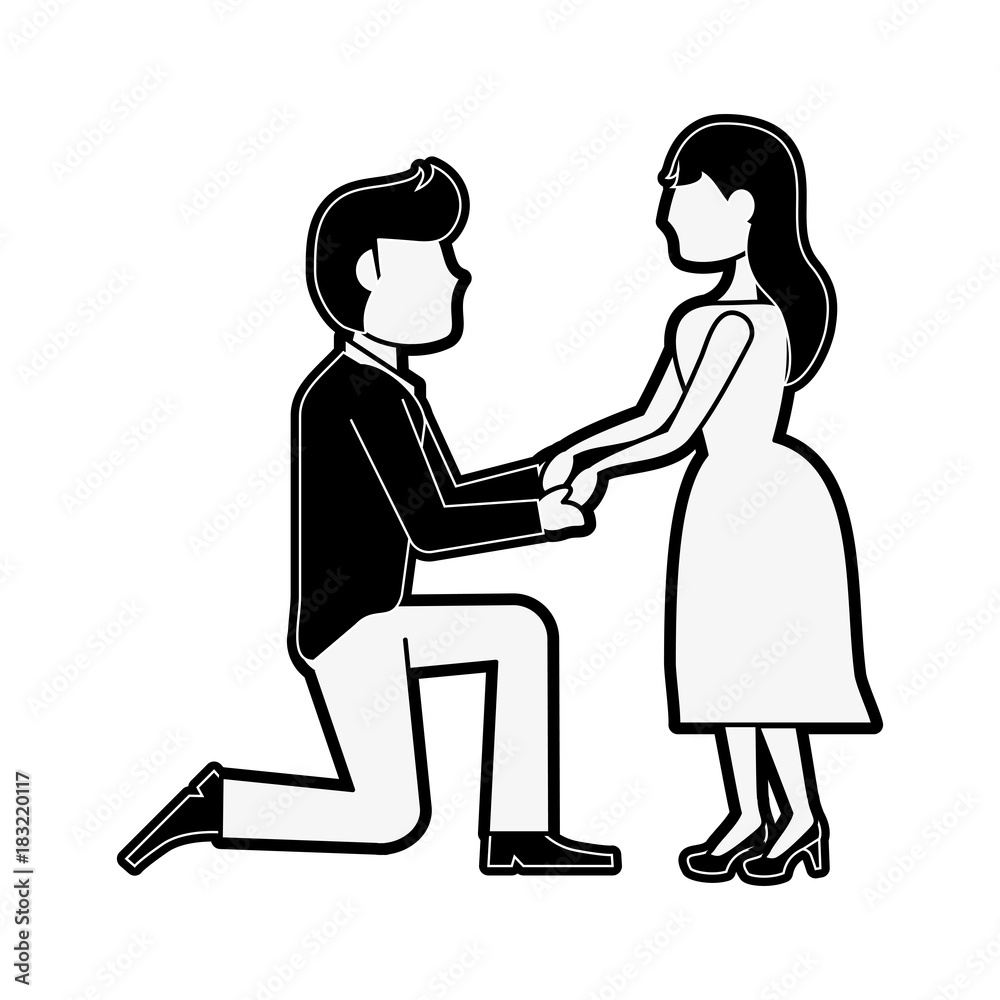 Bride and fiance cartoon icon vector illustration graphic design