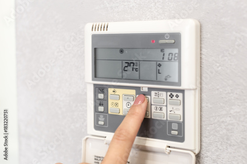 Air Conditioner Remote Control in a hotel room