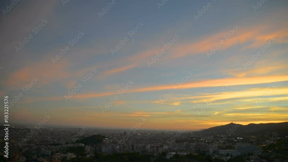 Amazing sunset timelapse showing the Collserola television tower and Tibidabo in Barcelona, Spain. Amazing sunset timelapse showing the Collserola television tower and Tibidabo in Barcelona, Spain.