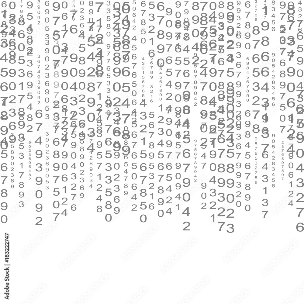Vector streaming binary code background. Data and technology, decryption and encryption, computer background numbers 1,0.