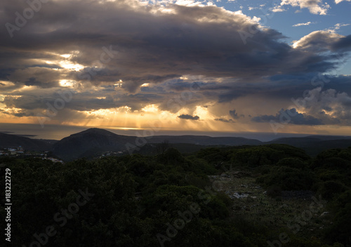 Curtain Light On, Kythira, Cyclades, Ionan, Mediterranean, Greece, Europe.