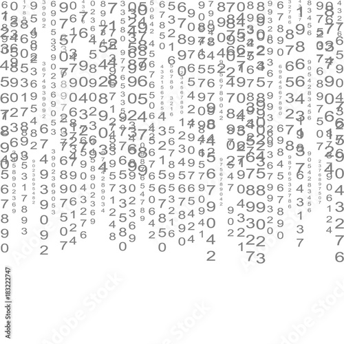 Vector streaming binary code background. Data and technology, decryption and encryption, computer background numbers 1,0.