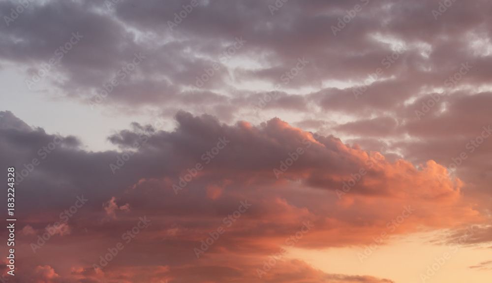 Background of the colorful sky at sunset