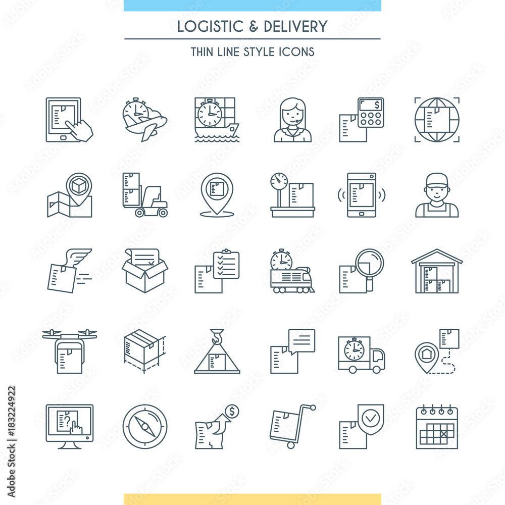 Logistic and delivery icon set Logistic and delivery icon set