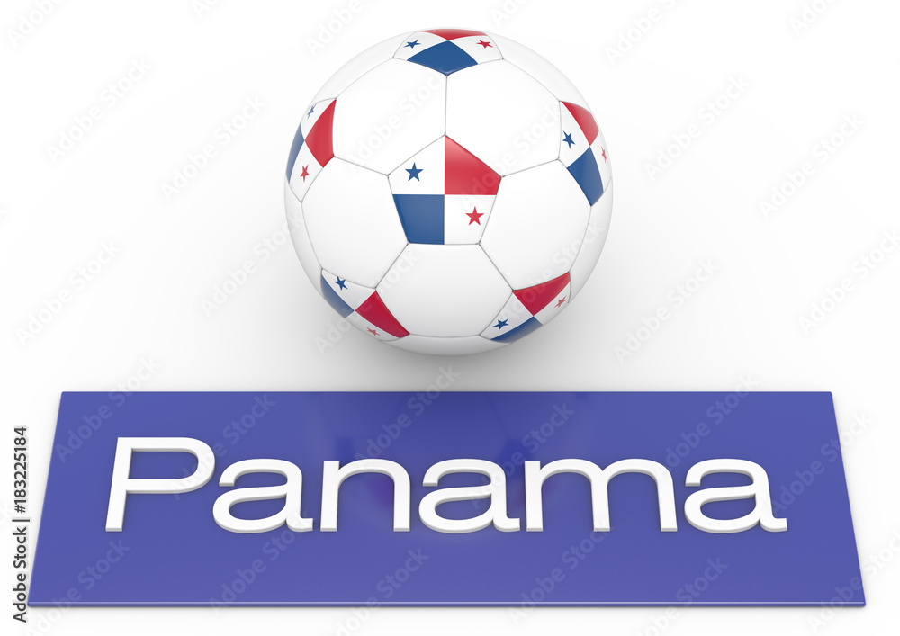 Fußball mit Flagge Panama, Version 2, 3D-Rendering Fußball mit Flagge Panama, Version 2, 3D-Rendering