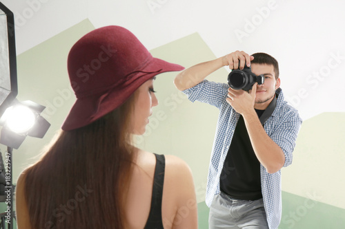 Beautiful young model posin...