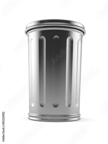 Metal trash can