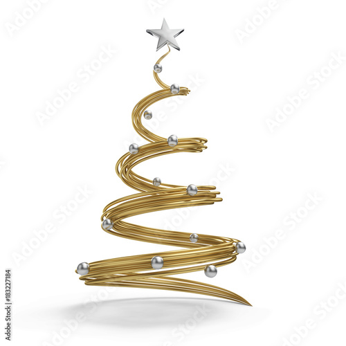 Gold Christmas tree with chrome balls
