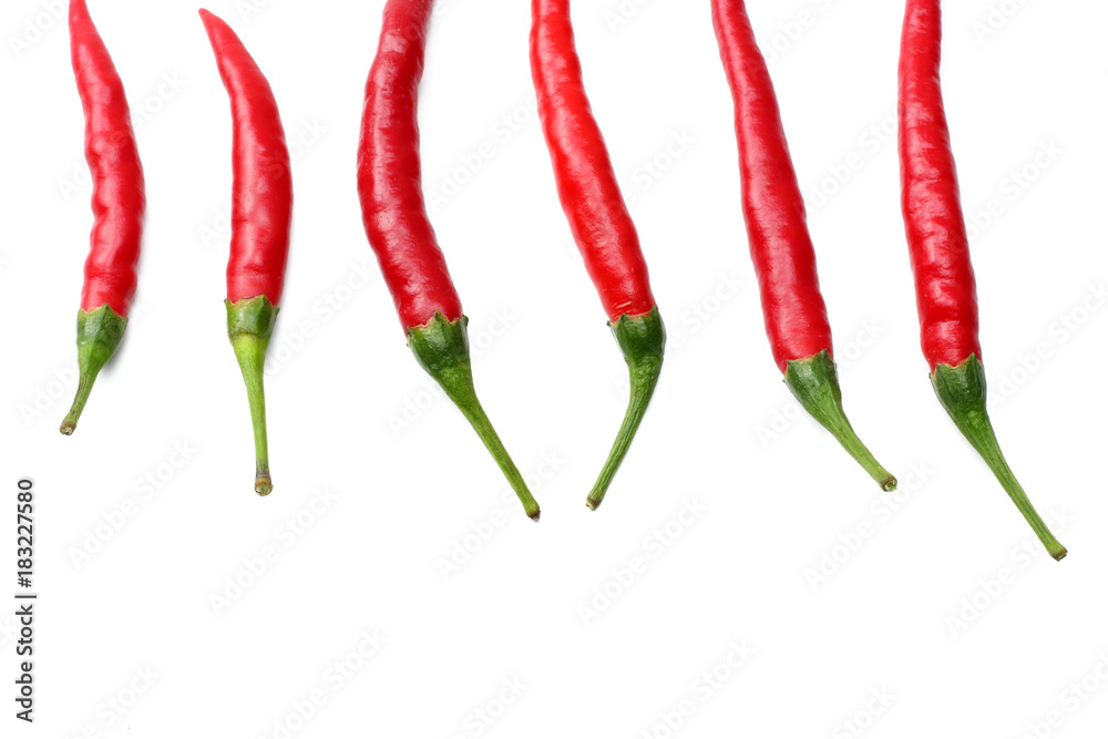 red hot chili peppers isolated on white background top view red hot chili peppers isolated on white background top view
