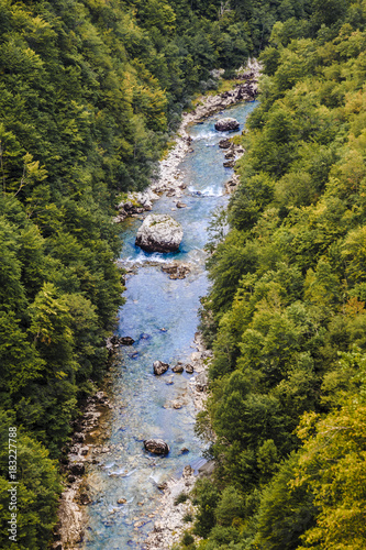 View from the Djurdjevic bridge to the Tara cone, a beautiful mountain landscape photo