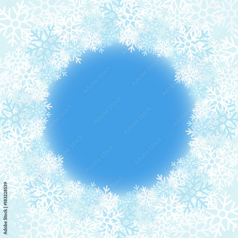 Christmas banner snowflake frame
