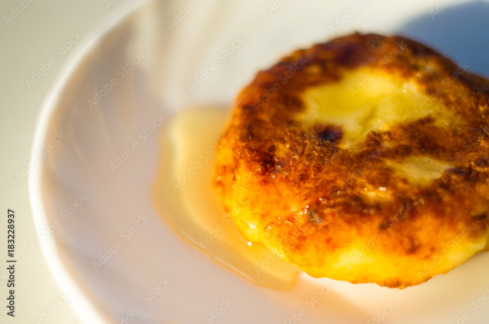 fried cheesecake drizzled with fresh honey fried cheesecake drizzled with fresh honey