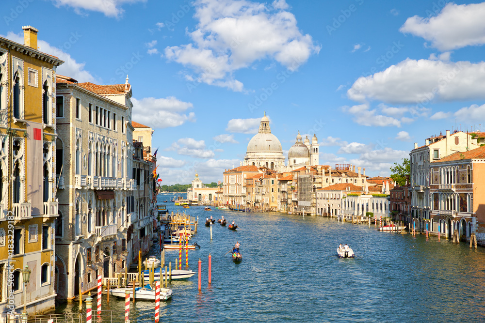 Fototapeta premium Grand Canal and Basilica Santa Maria della Salute in Venice, Italy