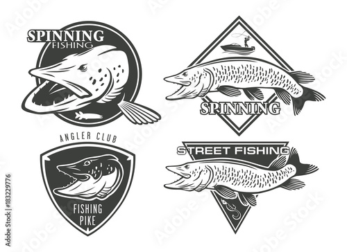 pike fish set