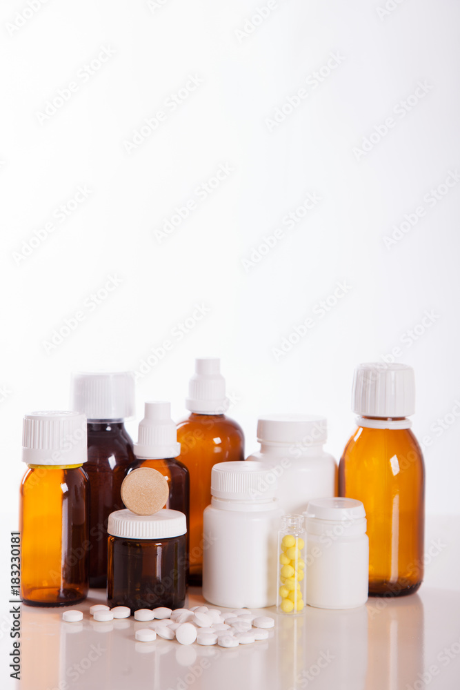 Plastic bottles with medicine Plastic bottles with medicine