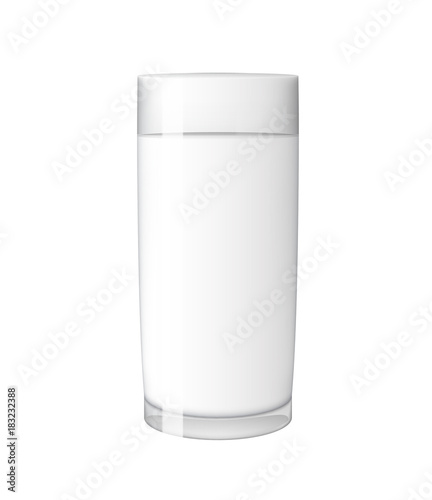 Abstract Milk Glass on White Background Vector Illustration