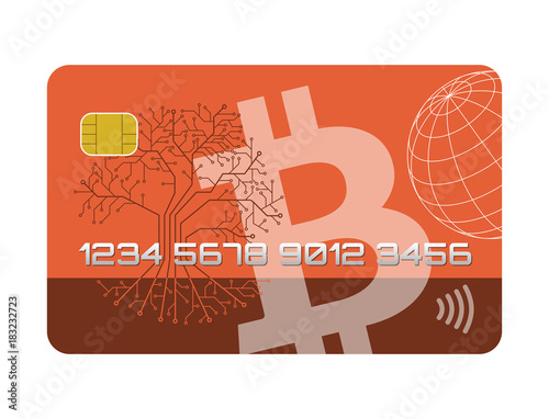 Abstract credit card, bitcoins