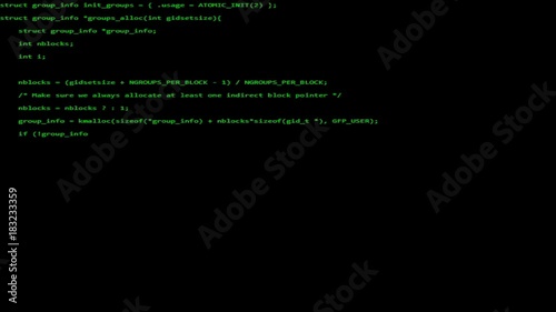 Scrolling с coding on black background