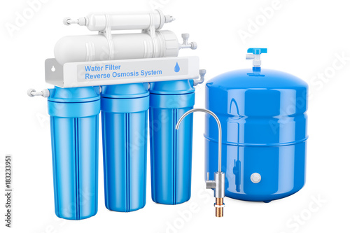 Modern Reverse Osmosis System, 3D rendering photo