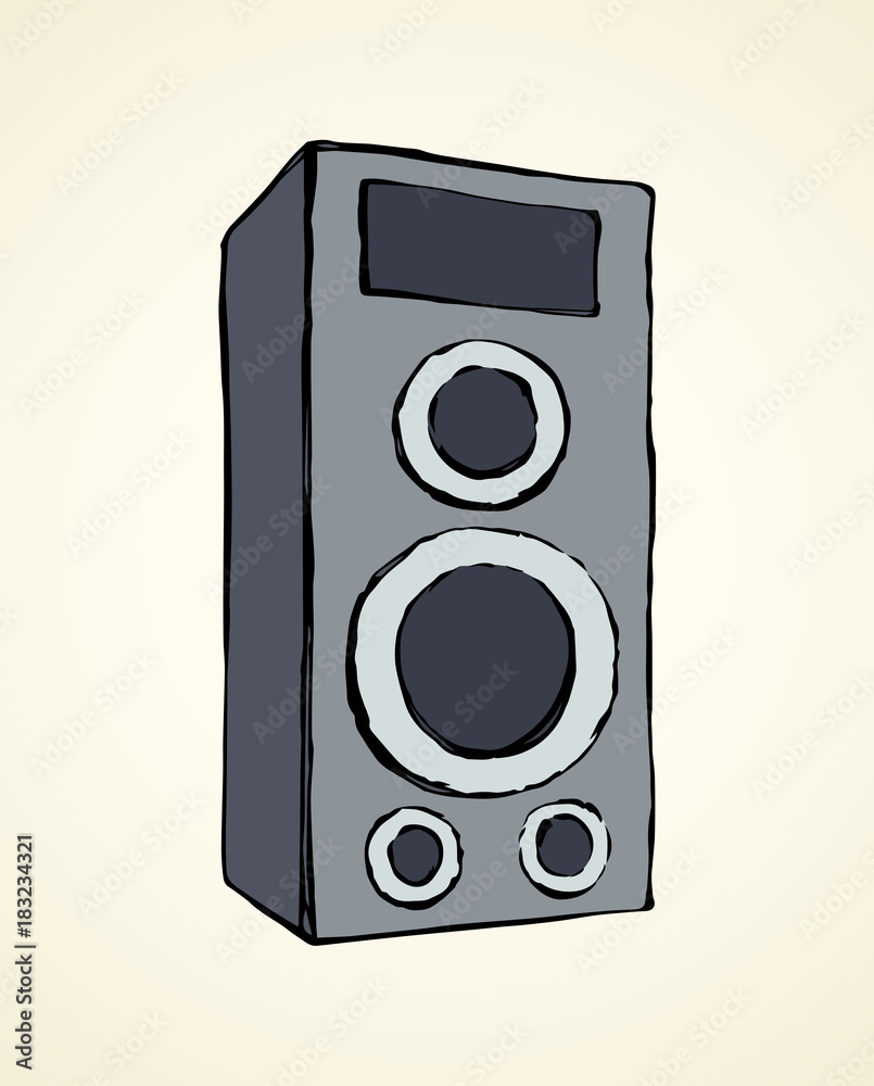 Doodle speaker illustration on white background Doodle speaker illustration on white background