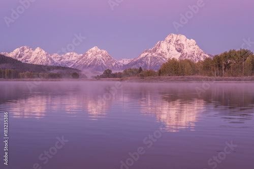 Scenic Sunrise Reflection in the Tetons