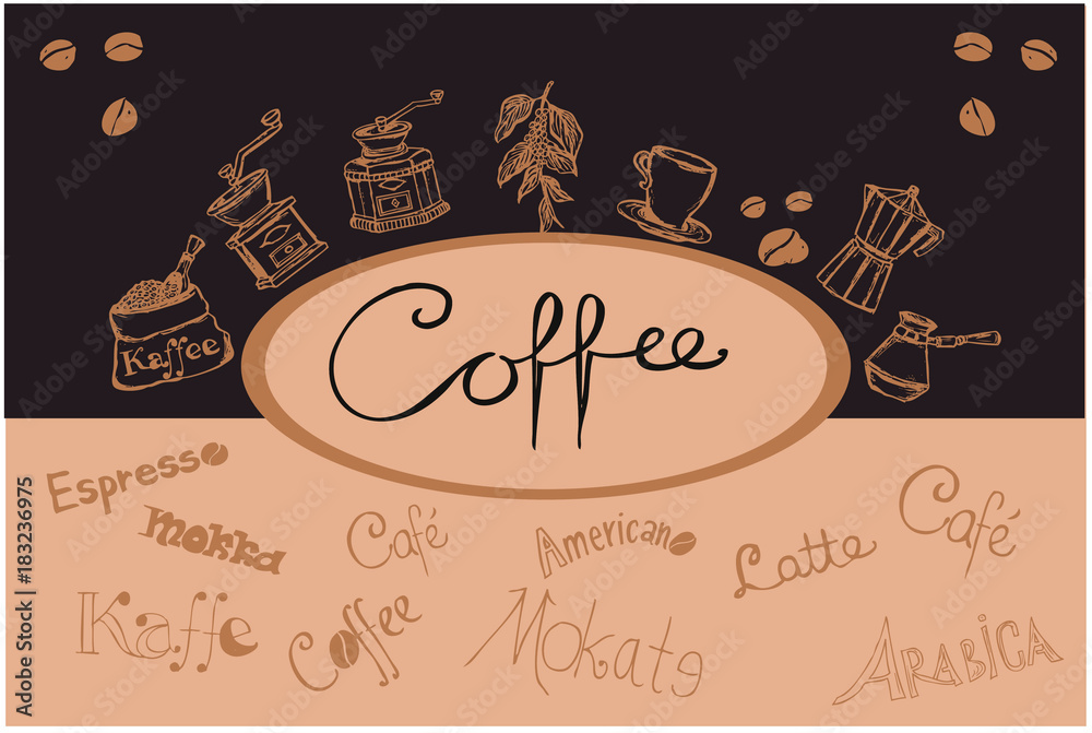 Fototapeta premium Kawa - deseń