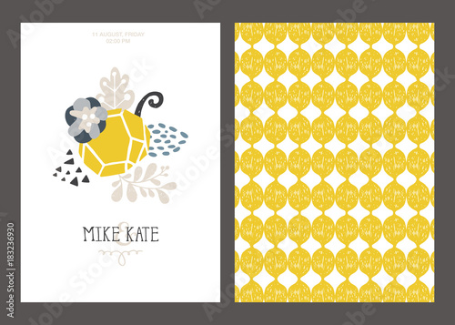 loft temlate invitation with handrawn graphic elements
