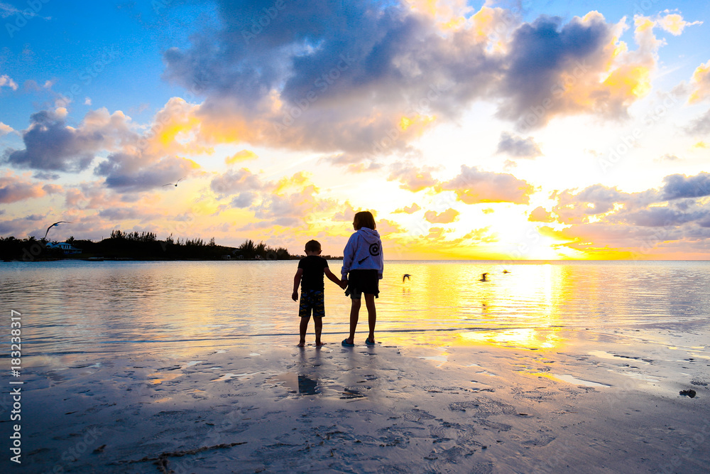 Naklejka premium Sunset watching