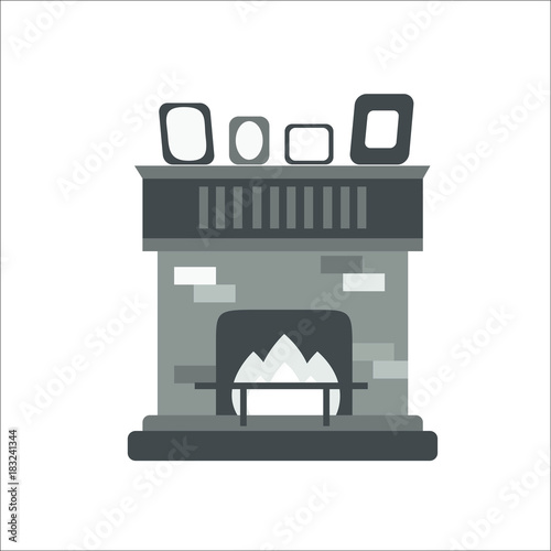 Fototapeta Naklejka Na Ścianę i Meble -  Fireplace icon.  illustration