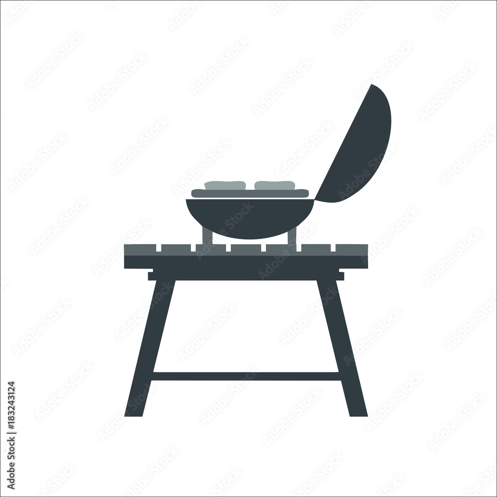 Barbecue grill icon. illustration Barbecue grill icon. illustration