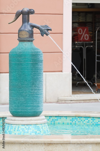 Vászonkép Jedlik Anyos Fountain in Gyor City