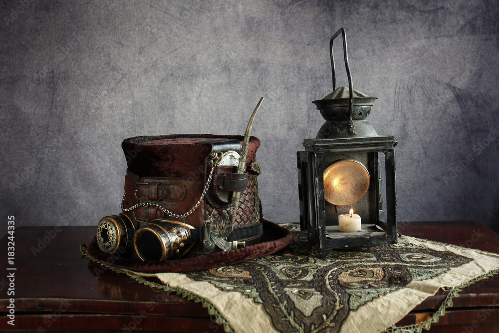 Fototapeta premium Steampunk lanterna minatore