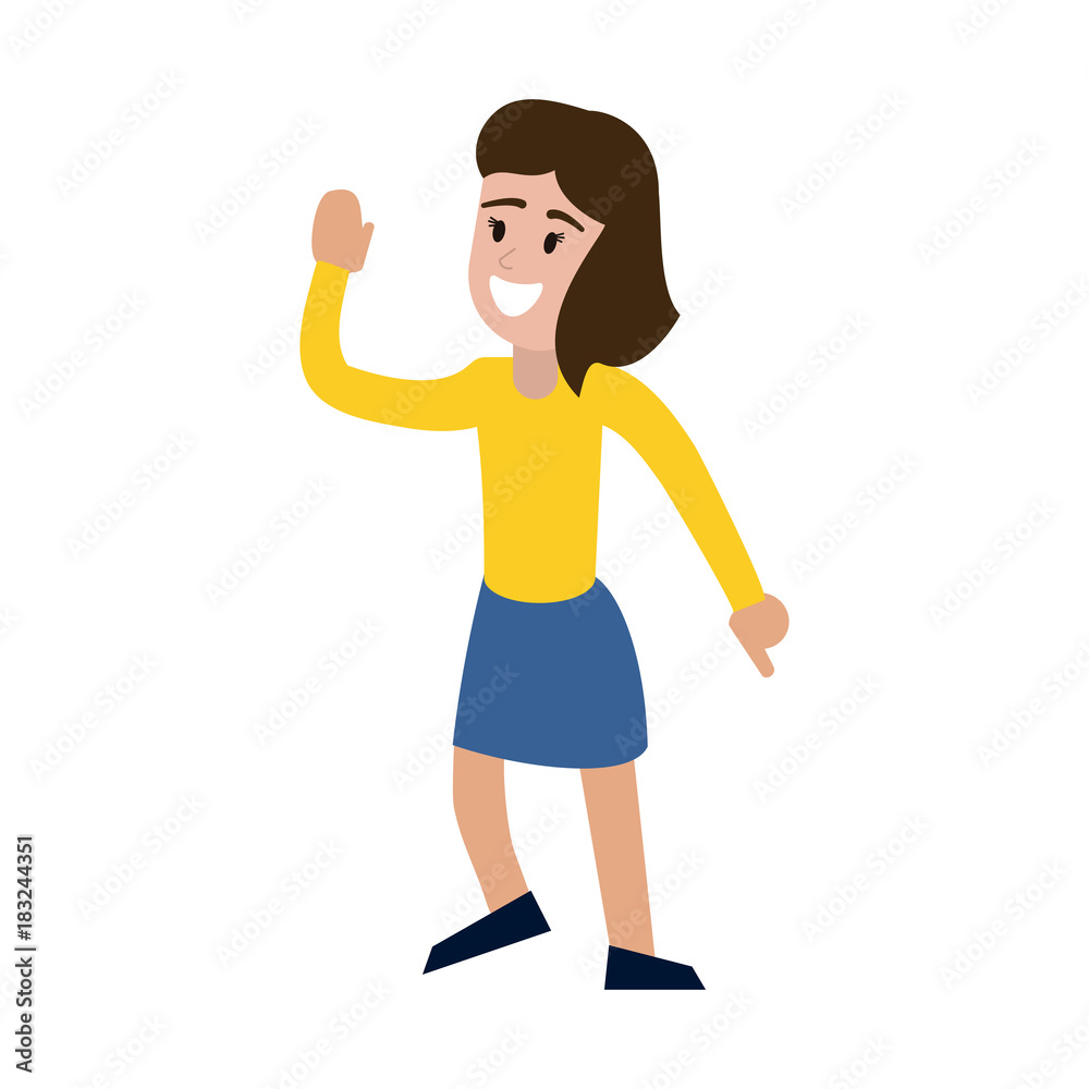 Young woman happy cartoon icon vector illustration graphic design Young woman happy cartoon icon vector illustration graphic design