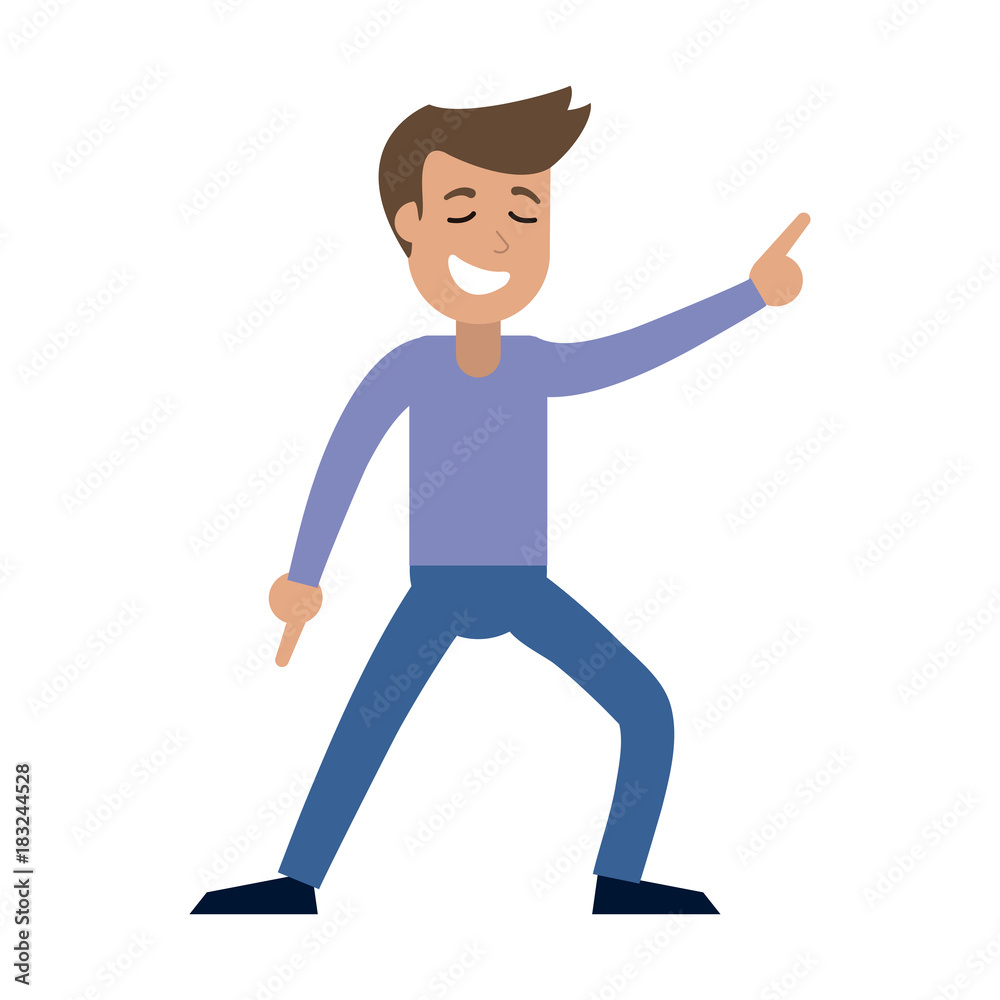 Young woman happy dancing cartoon icon vector illustration graphic design Young woman happy dancing cartoon icon vector illustration graphic design