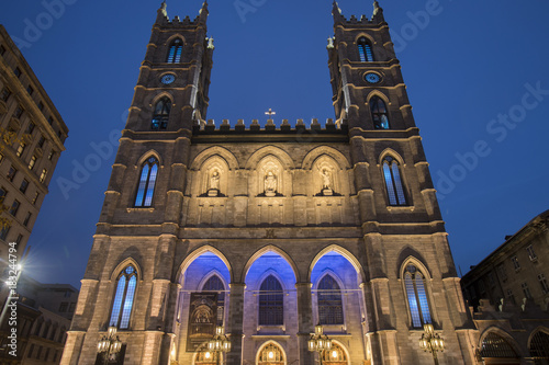 Basilica of Notre Dame, Montreal, Canada at night