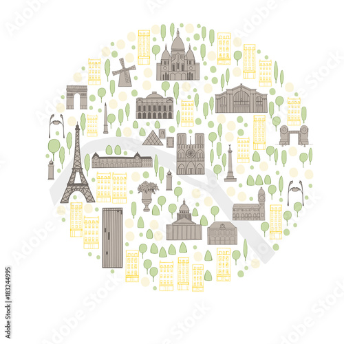  Paris. Vector sketch illustration