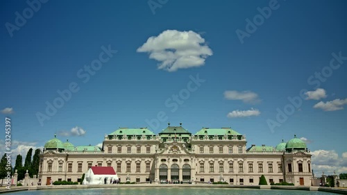 Vienna castle Belvedere front view – pan down