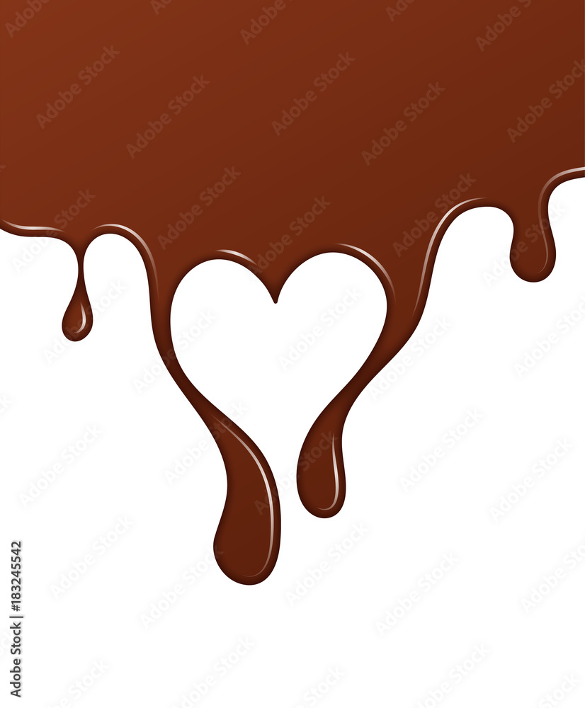Melted Chocolate Syrup. Sweet Design. Vector illustration.