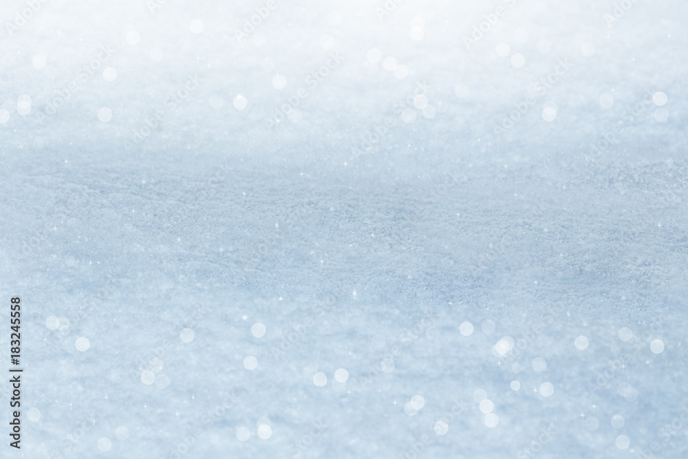 Winter background. Sparkling snow with bokeh Winter background. Sparkling snow with bokeh