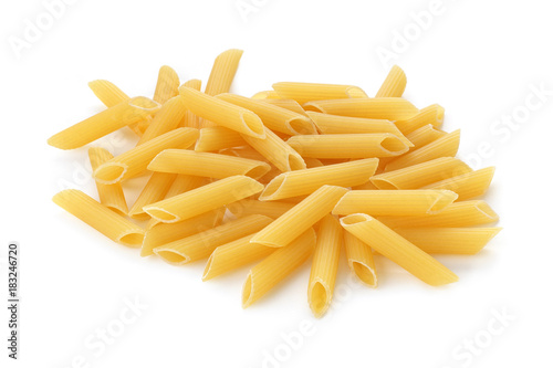 Pasta Penne on white background