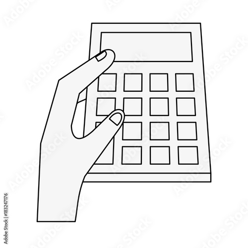 Hand holding a calculator icon vector illustration graphic design icon vector illustration graphic design