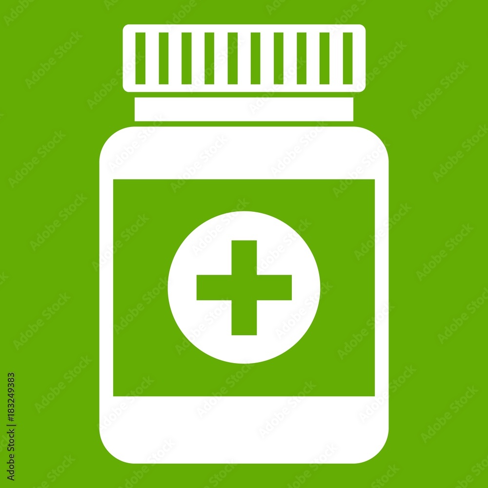 Obraz premium Medicine bottle icon green