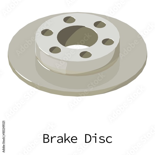 Brake disc icon, isometric 3d style